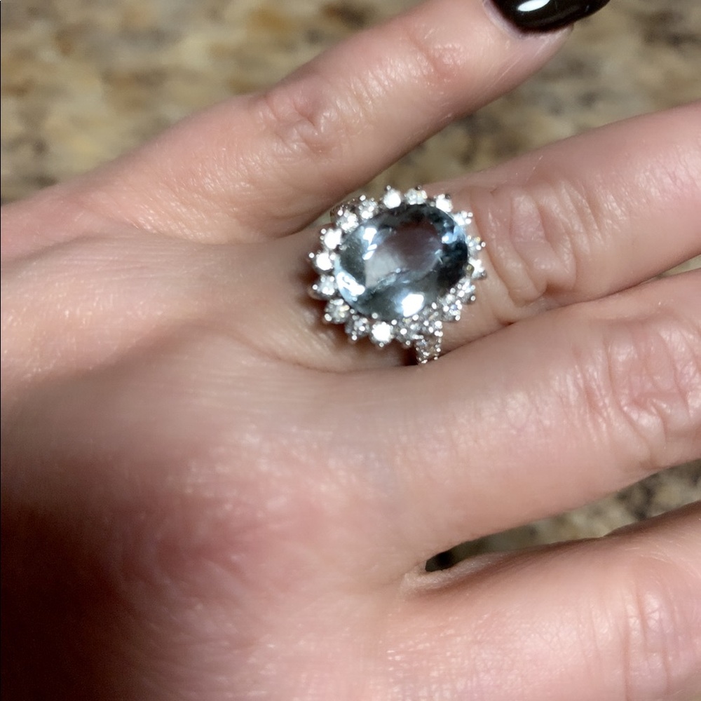 Aquamarine Diamond Ring 5.54 ctw 14k